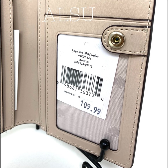 Kate♠️Spade LG Slim Bifolder Wallet Cameron Gold - Picture 4 of 8